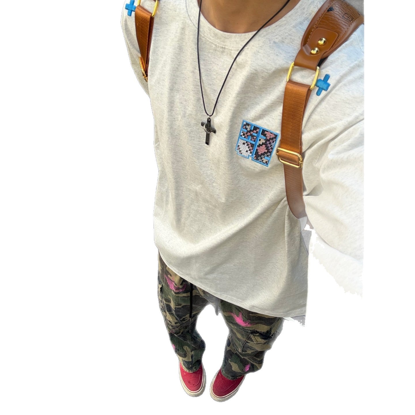 Style Heavyweight Cotton Long Sleeve T-Shirt for Men and Women, Autumn New Loose Fit Unique Design Embroidered Couple Top