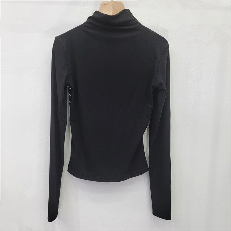 Small stand collar base shirt long sleeved shirt
