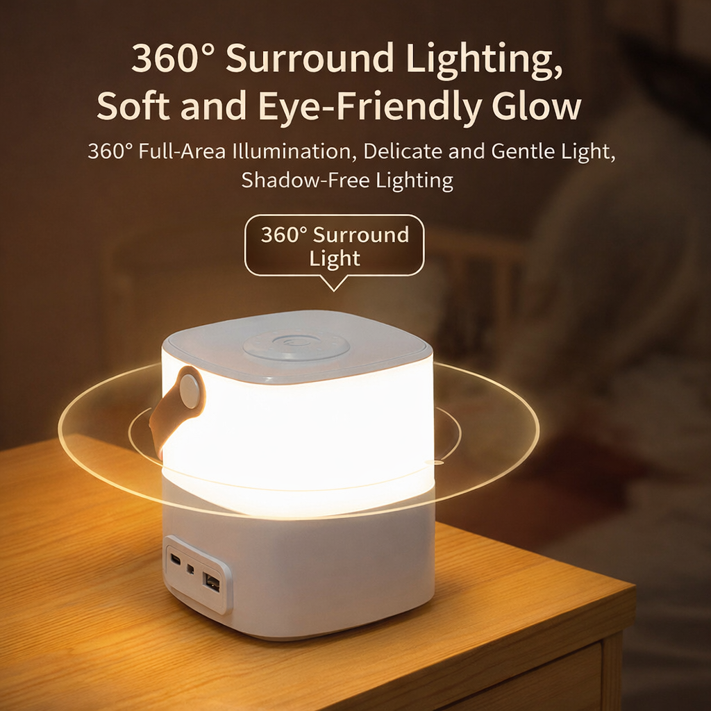 360° Touch Control Bedside Lamp with Portable Handle