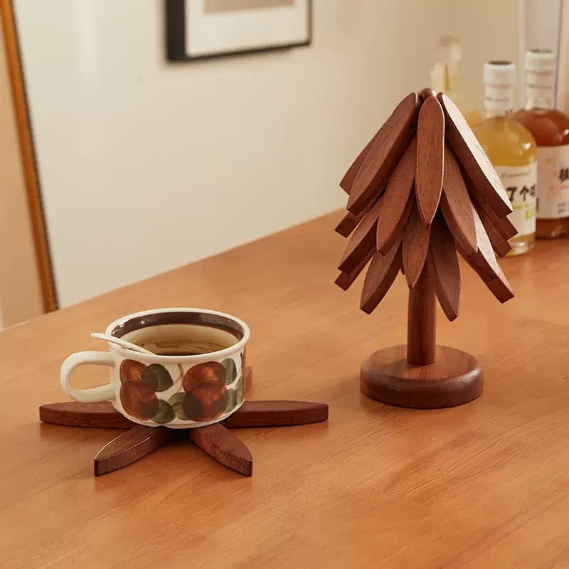 Creative Wooden Tree Coaster Set     (A set of 3 pieces)