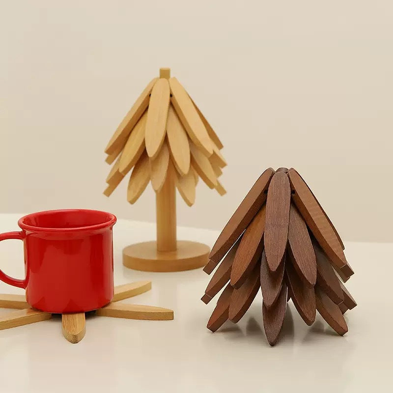 Creative Wooden Tree Coaster Set     (A set of 3 pieces)