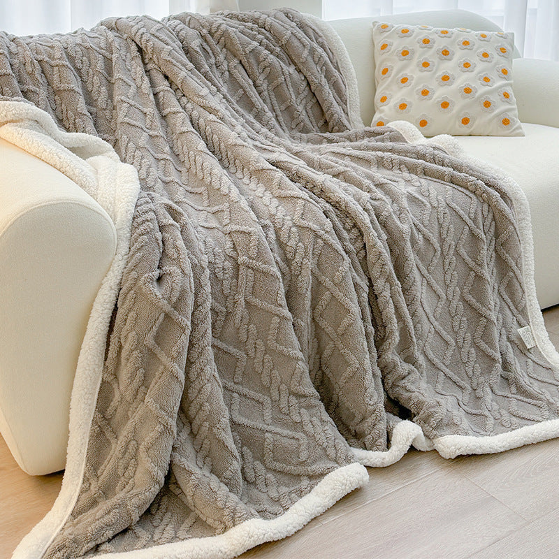 Lamb coral fleece blanket