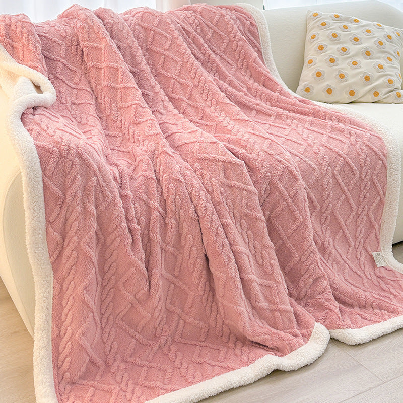 Lamb coral fleece blanket