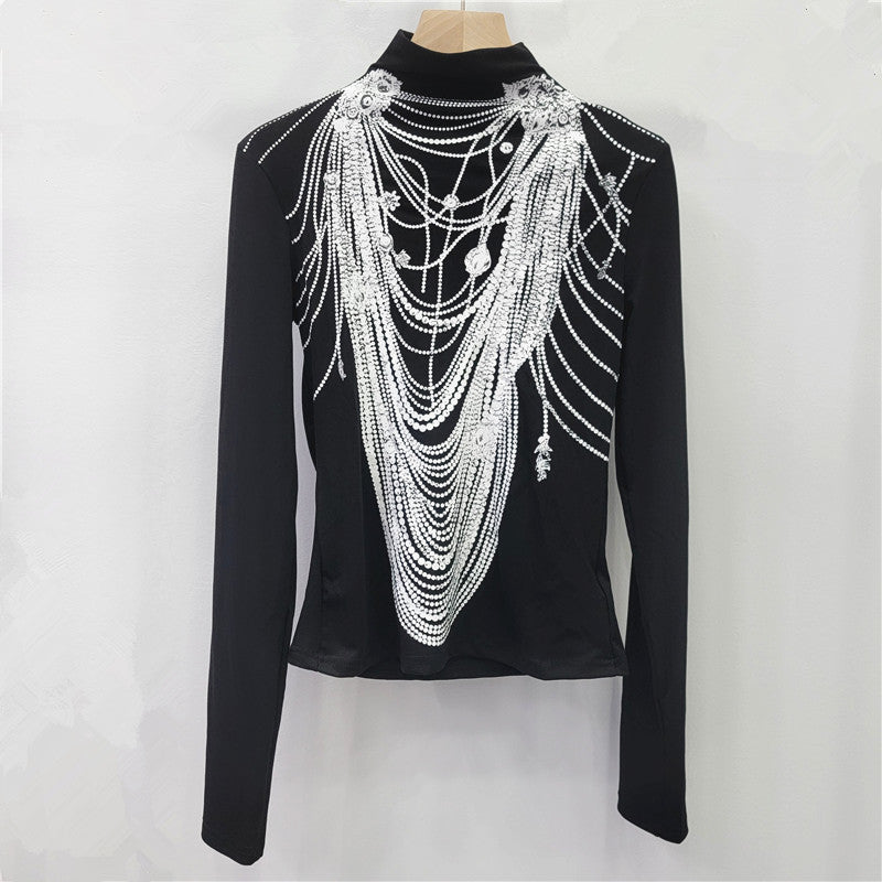 Small stand collar base shirt long sleeved shirt