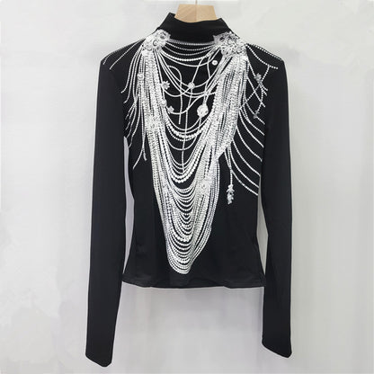 Small stand collar base shirt long sleeved shirt